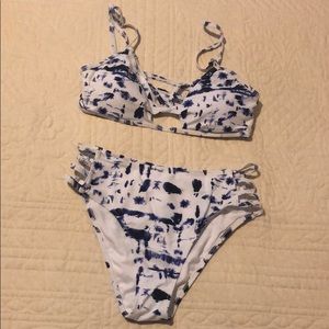 Tie-dye high waisted bikini